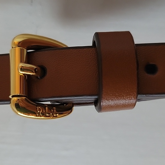 Lauren Ralph Lauren Red Brown Handbag Purse Logo Horseshoes - Picture 6 of 13